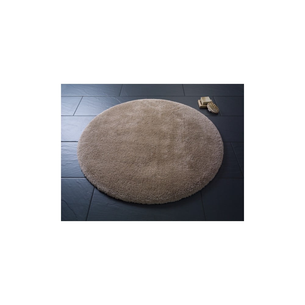 Hnedá okrúhla kúpeľňová predložka Confetti Miami ⌀ 100 cm
