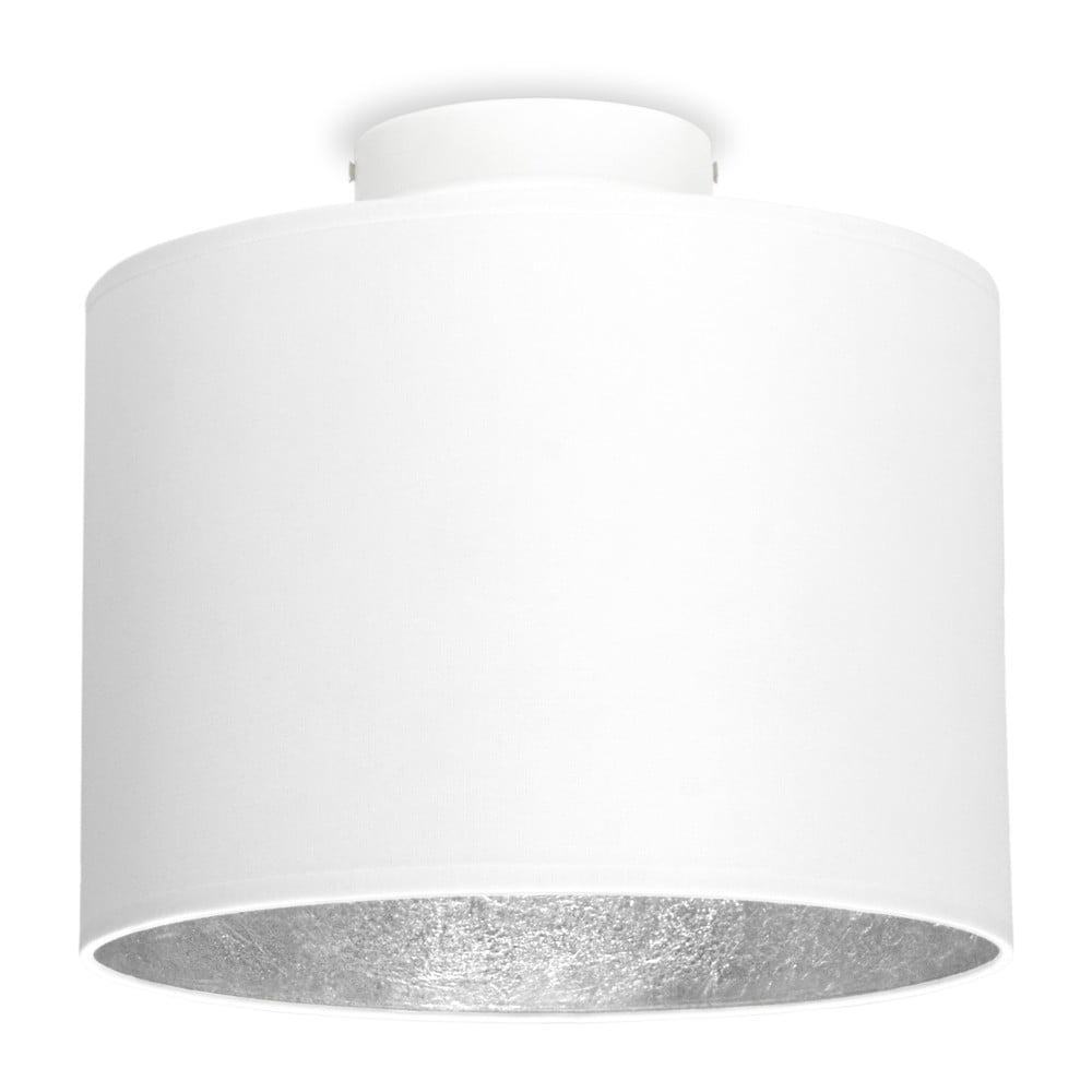 Biele stropné svietidlo s detailom v striebornej farbe Sotto Luce MIKA Ø 25 cm