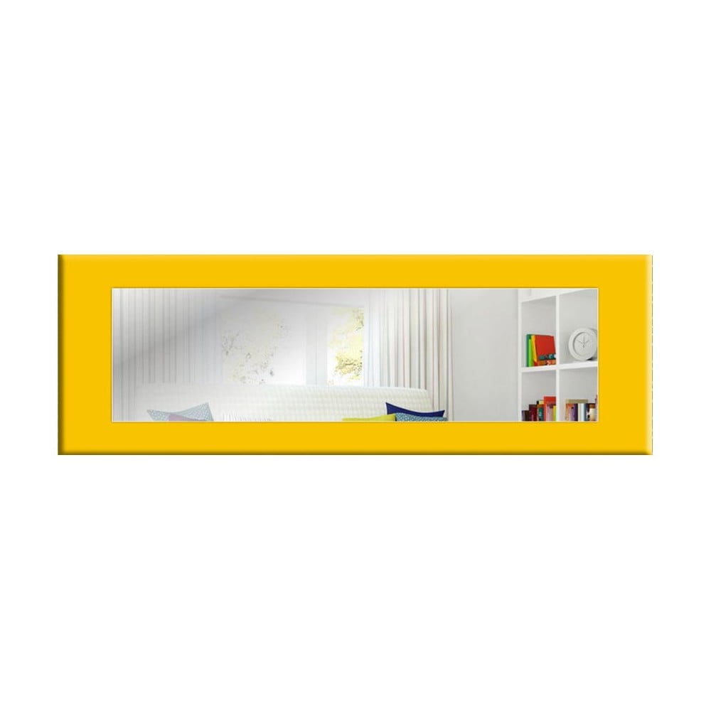Nástenné zrkadlo so žltým rámom Oyo Concept Eve 120 x 40 cm