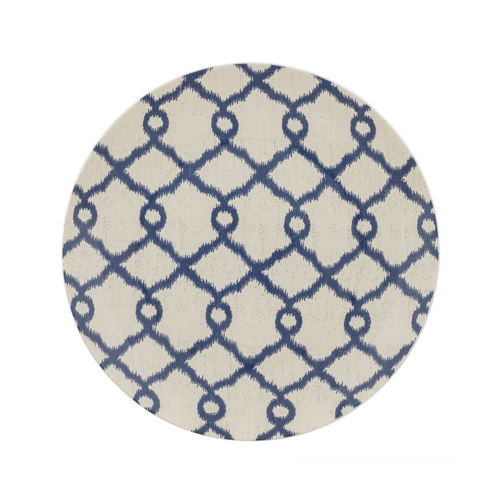 Béžovo-modrý porcelánový servírovací tanier Villa Altachiara Papavero ø 31 cm