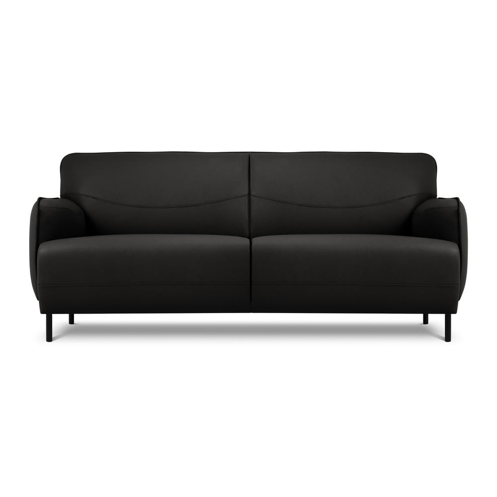 Čierna kožená pohovka Windsor  Co Sofas Neso 175 x 90 cm
