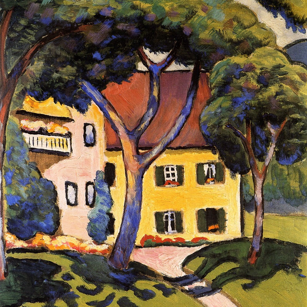 Reprodukcia obrazu August Macke - House in a Landscape 60 × 60 cm