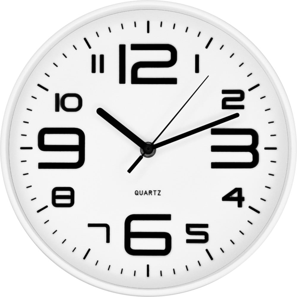 Biele nástenné hodiny Postershop Classic ø 25 cm