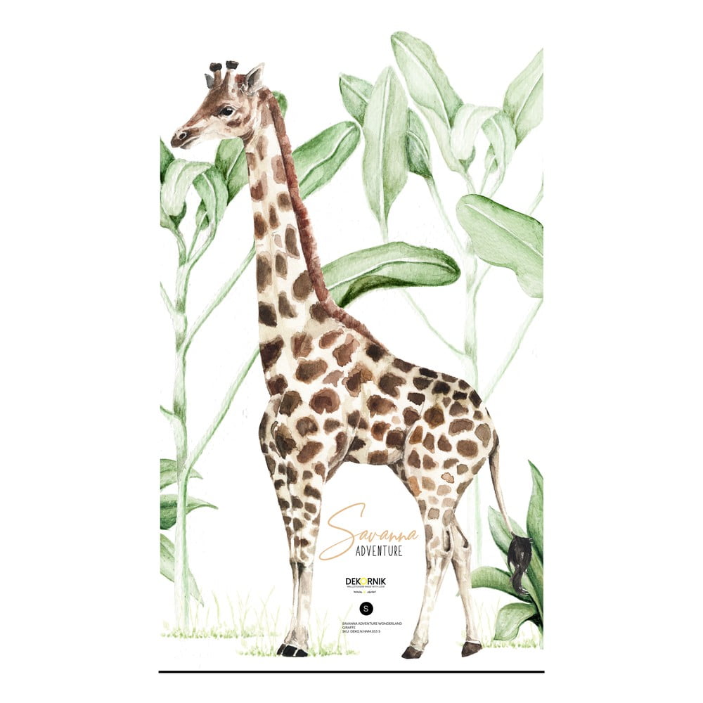 Nástenná samolepka žirafy Dekornik 77 cm