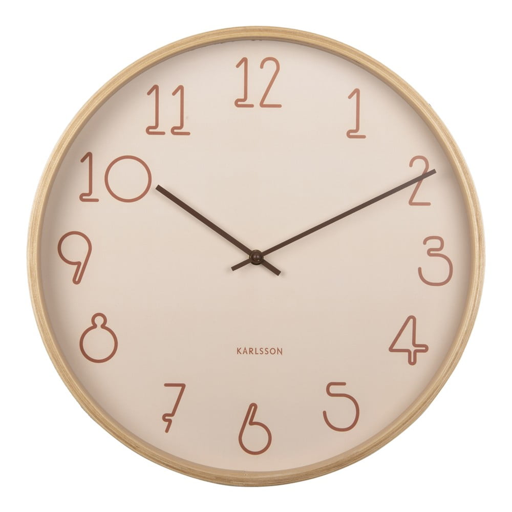 Béžové nástenné hodiny Karlsson Sencillo ø 40 cm