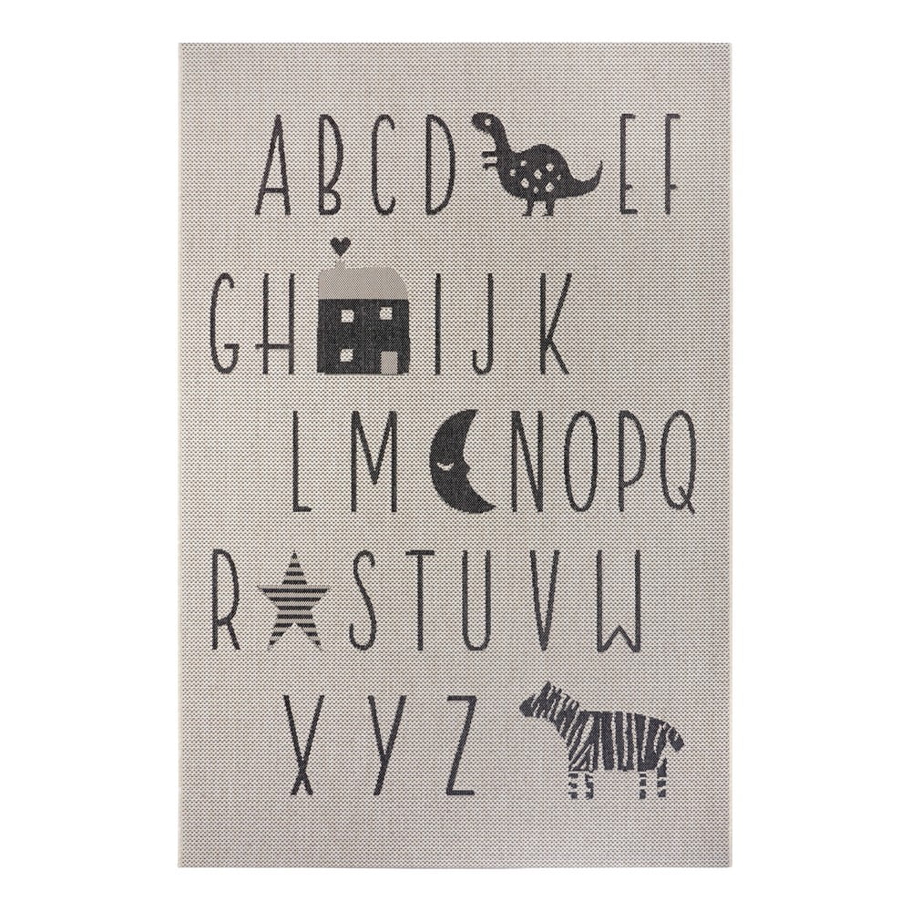 Krémový detský koberec Ragami Letters 200 x 290 cm