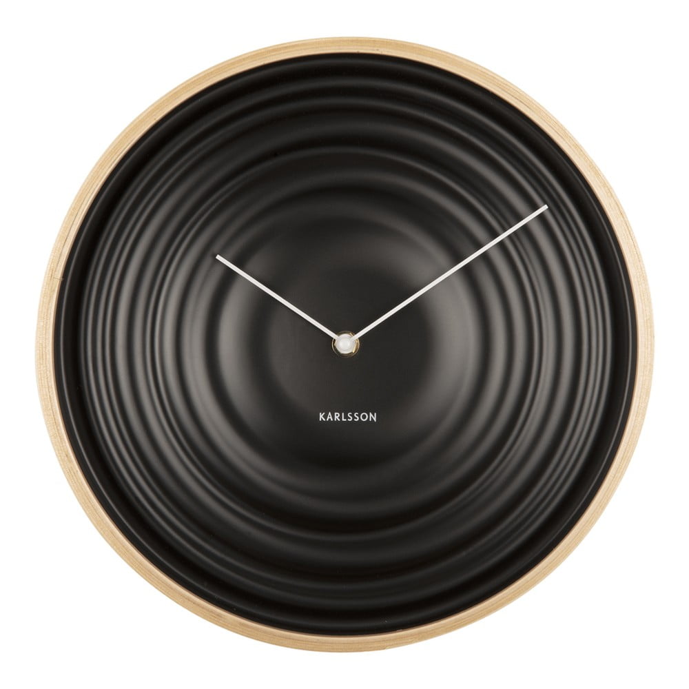 Čierne nástenné hodiny Karlsson Ribble ø 31 cm