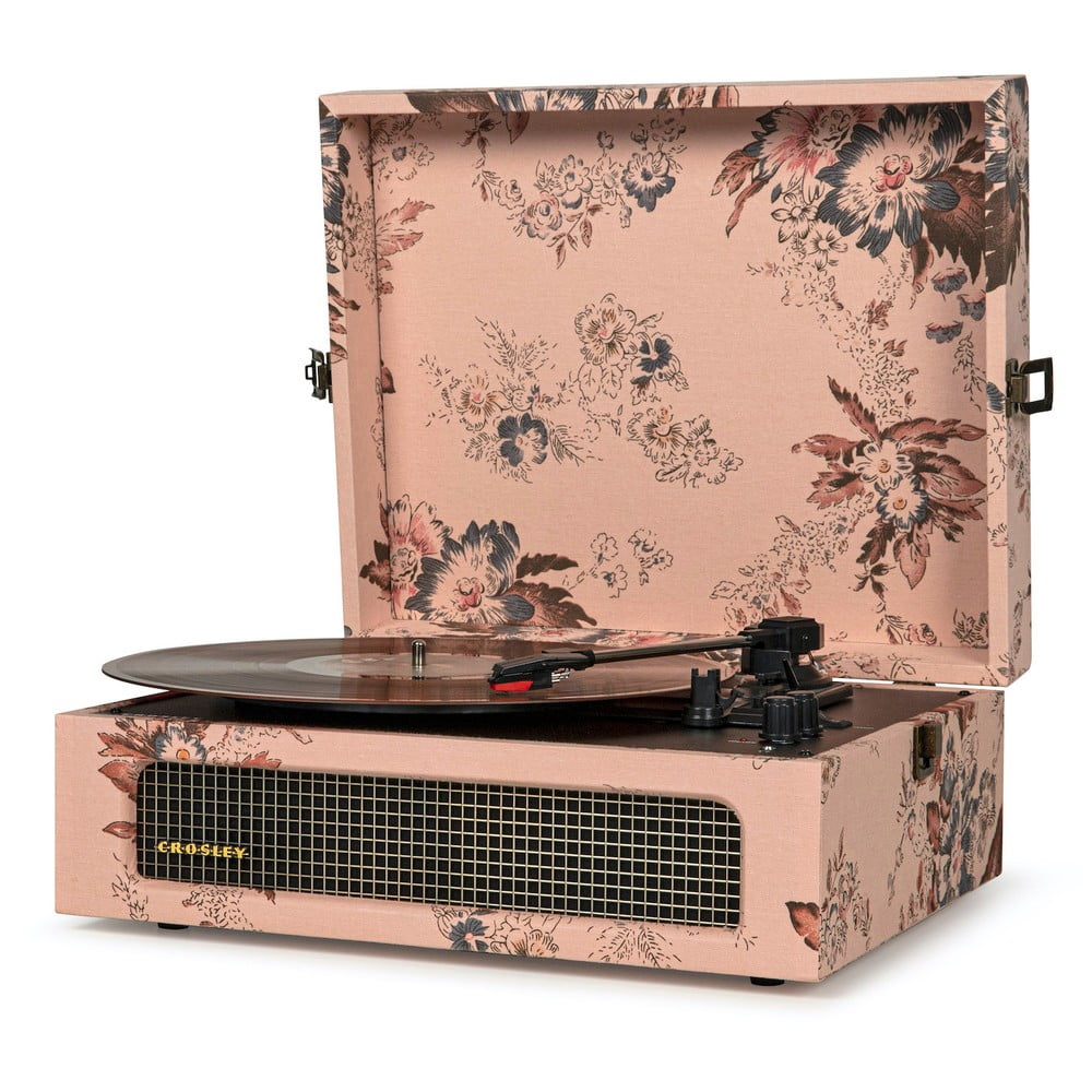 Ružový gramofón Crosley Voyager Floral