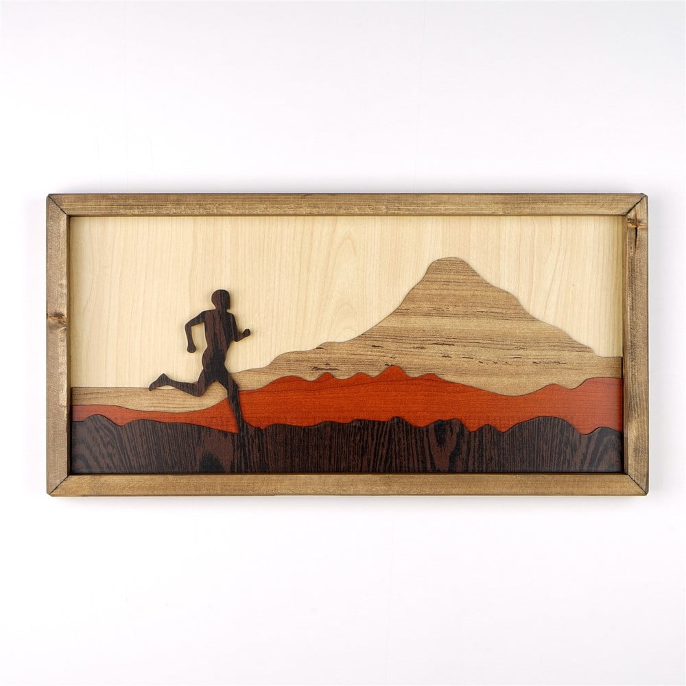 Drevený obraz Kate Louise Running Man 50 x 25 cm