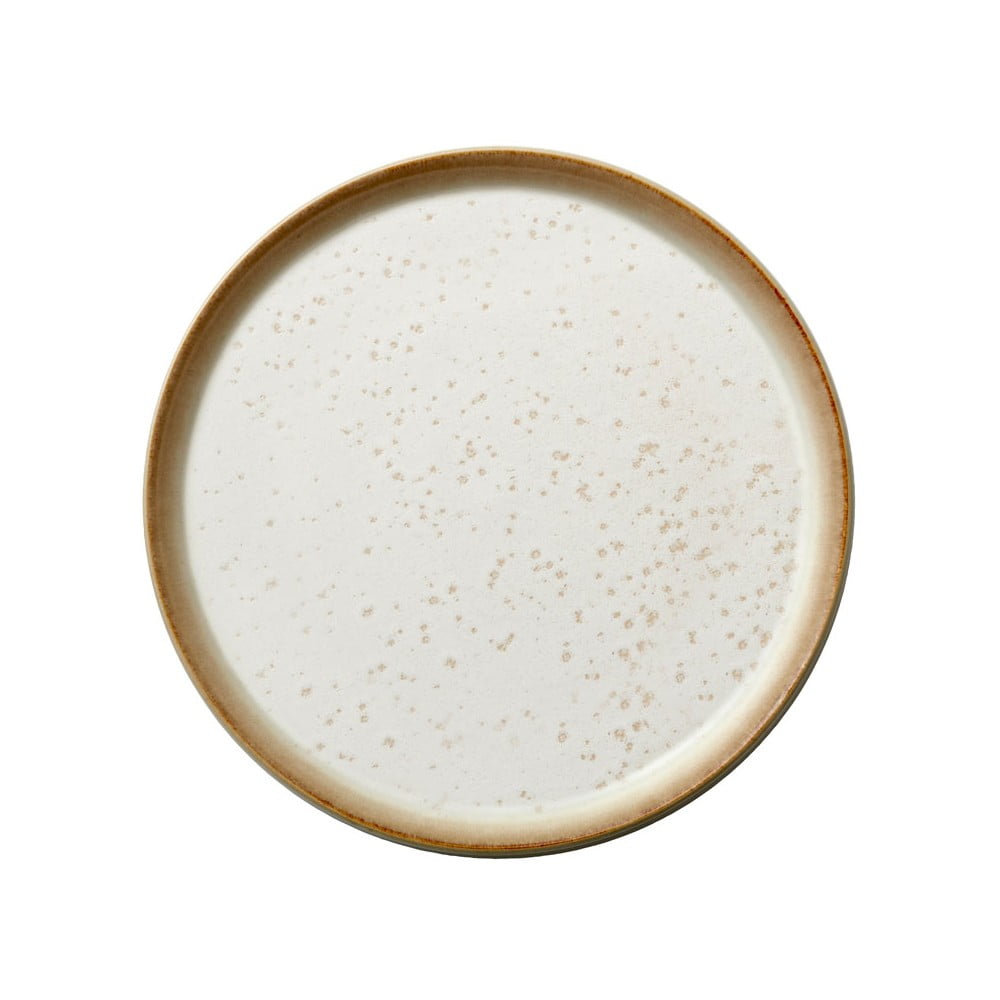 Krémovobiely kameninový plytký tanier Bitz Basics Cream ⌀ 21 cm