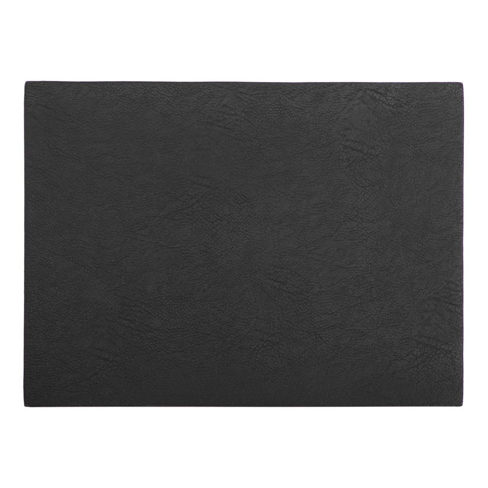 Čierne prestieranie z imitácie kože ZicZac Troja Rectangle 33 x 45 cm