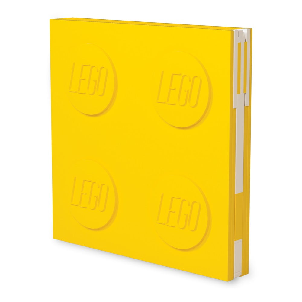 Žltý štvorcový zápisník s gélovým perom LEGO® 159 x 159 cm