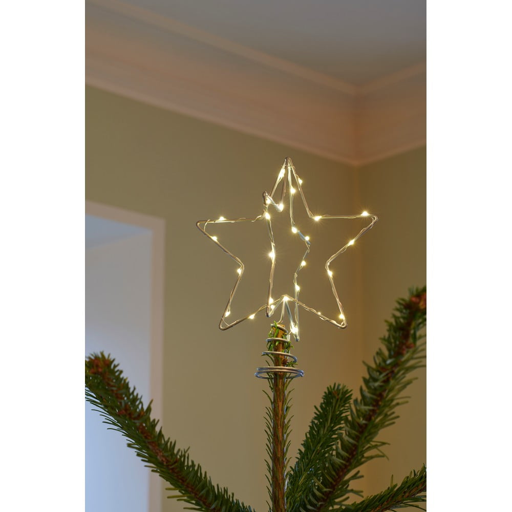 LED svietiaca špička na stromček Sirius Christina Silver výška 25 cm
