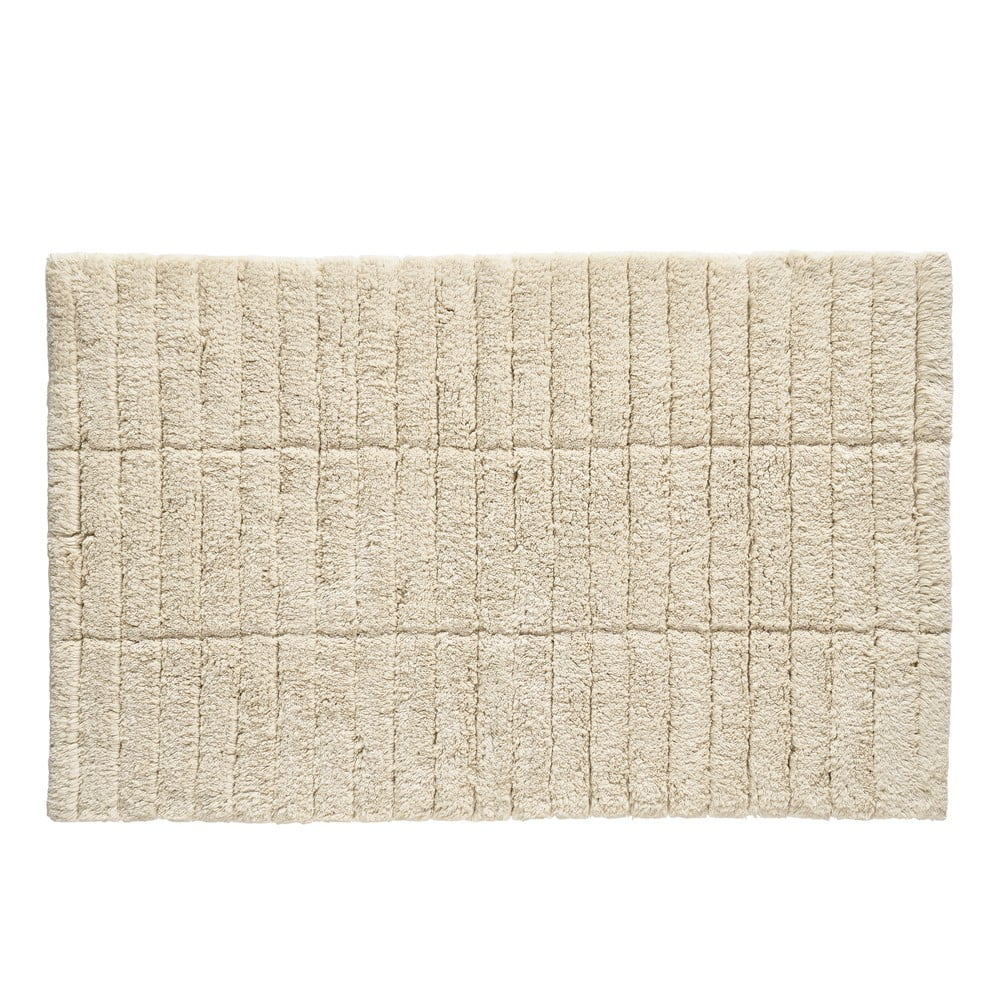 Béžová bavlnená kúpeľňová predložka Zone Tiles 80 x 50 cm