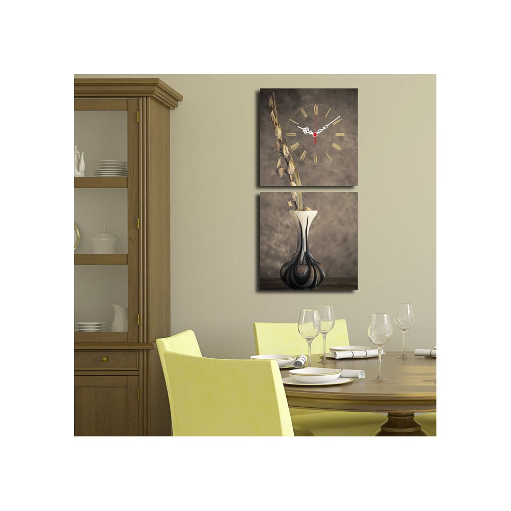 Obrazové hodiny Kompozícia s vázou 60 × 28 cm