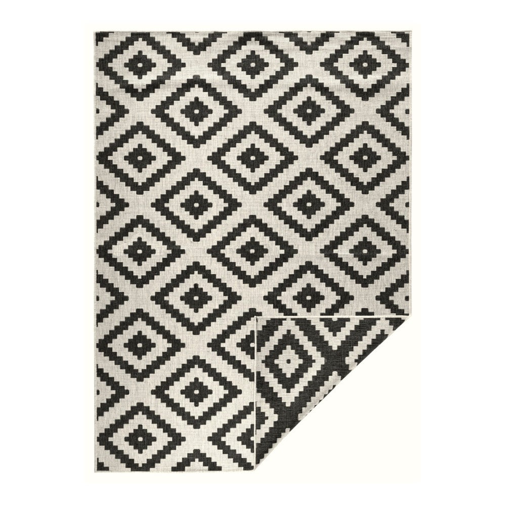 Čierno-krémový vonkajší koberec NORTHRUGS Malta 160 x 230 cm