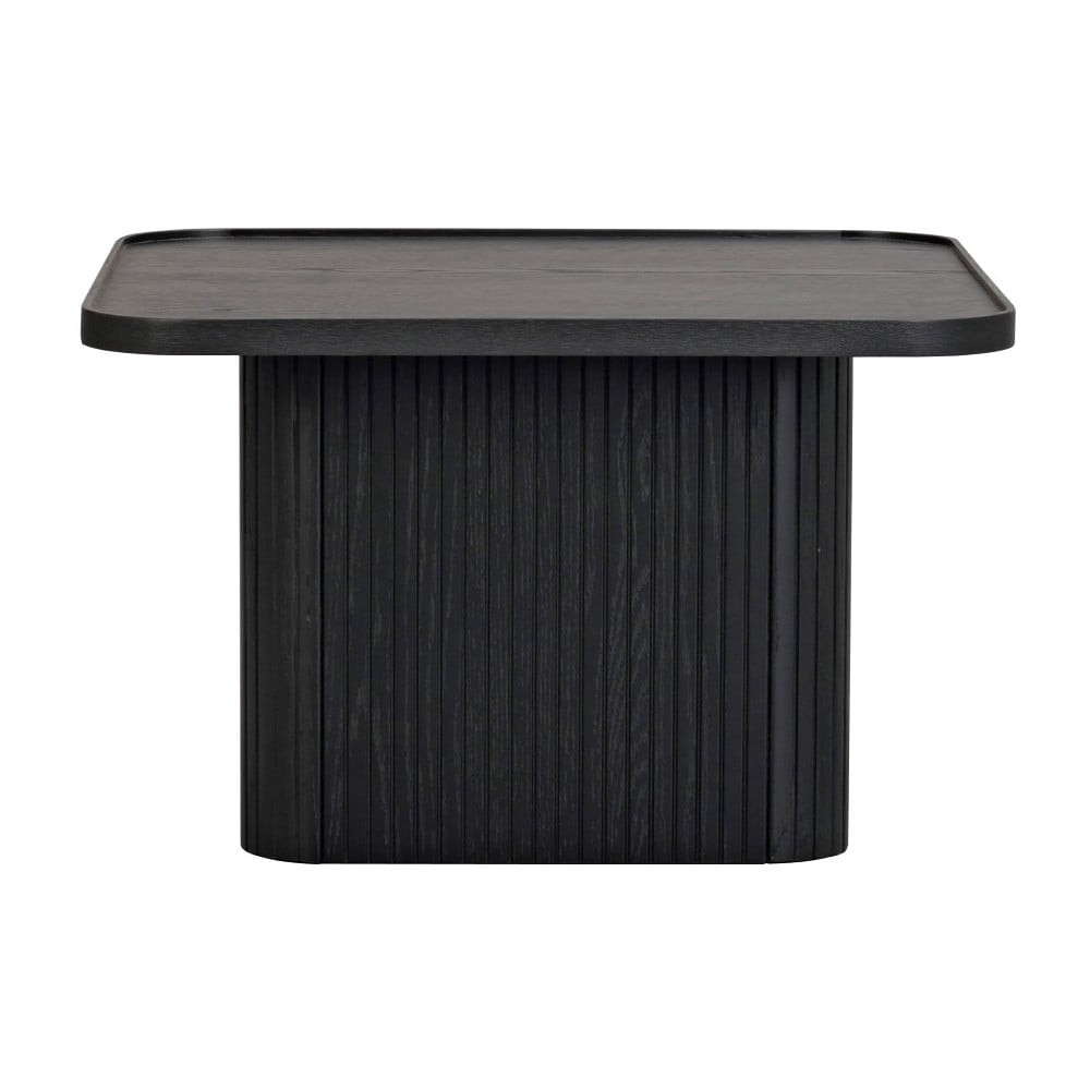 Čierny odkladací stolík z dubového dreva Rowico Sullivan 60 x 60 cm