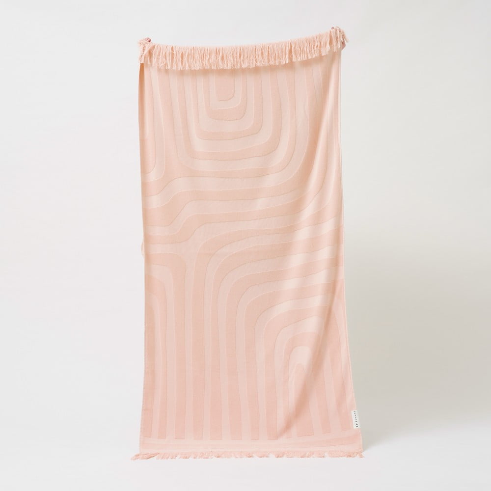 Ružová bavlnená plážová osuška Sunnylife Luxe 160 x 90 cm