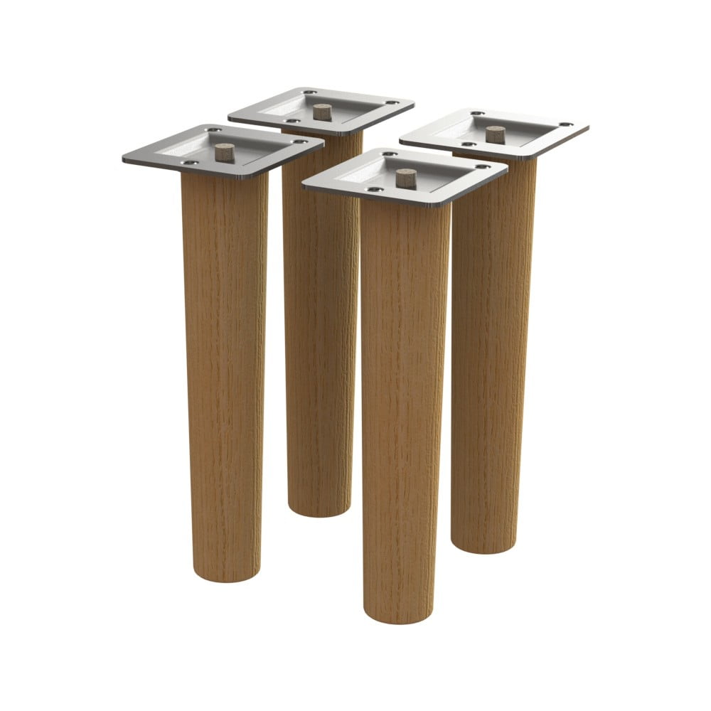 Súprava 4 náhradných nožičiek z dubového dreva Tenzo