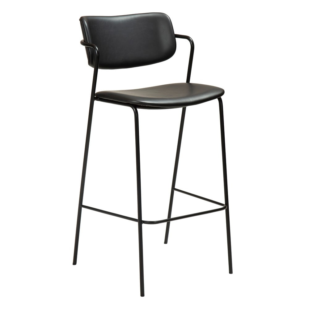 Čierna barová stolička z imitácie kože DAN-FORM Denmark Zed výška 107 cm