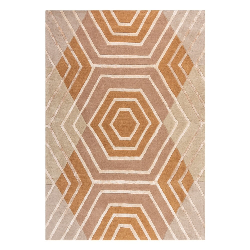 Béžový vlnený koberec Flair Rugs Harlow 160 x 230 cm