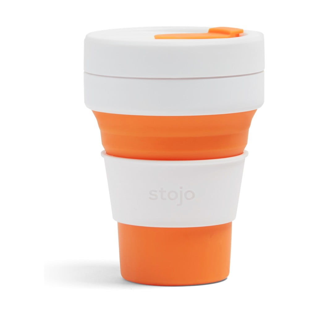 Bielo-oranžový skladací hrnček Stojo Pocket Cup 355 ml