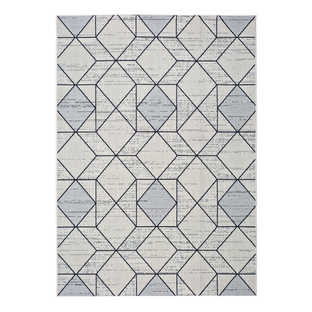 Bielo-sivý vonkajší koberec Universal Elba Geo 160 x 230 cm