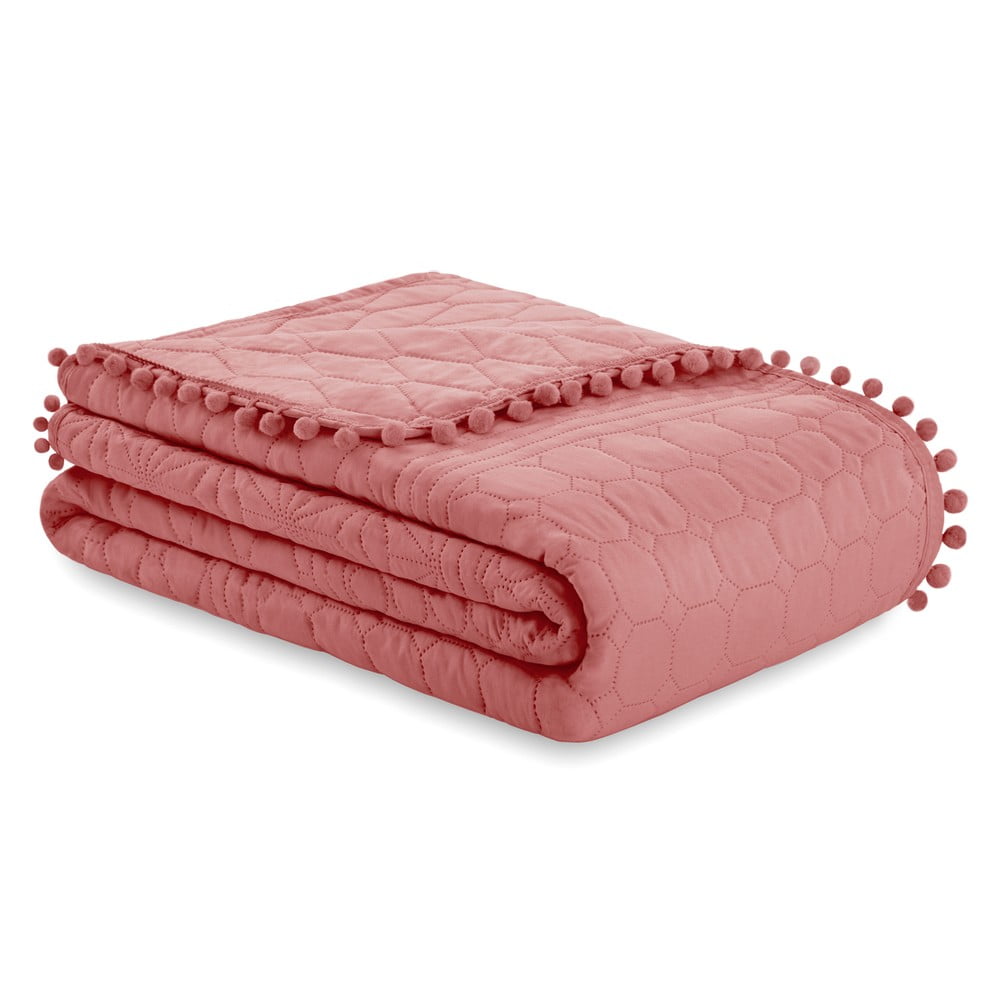 Ružová prikrývka na posteľ AmeliaHome Meadore 220 x 240 cm