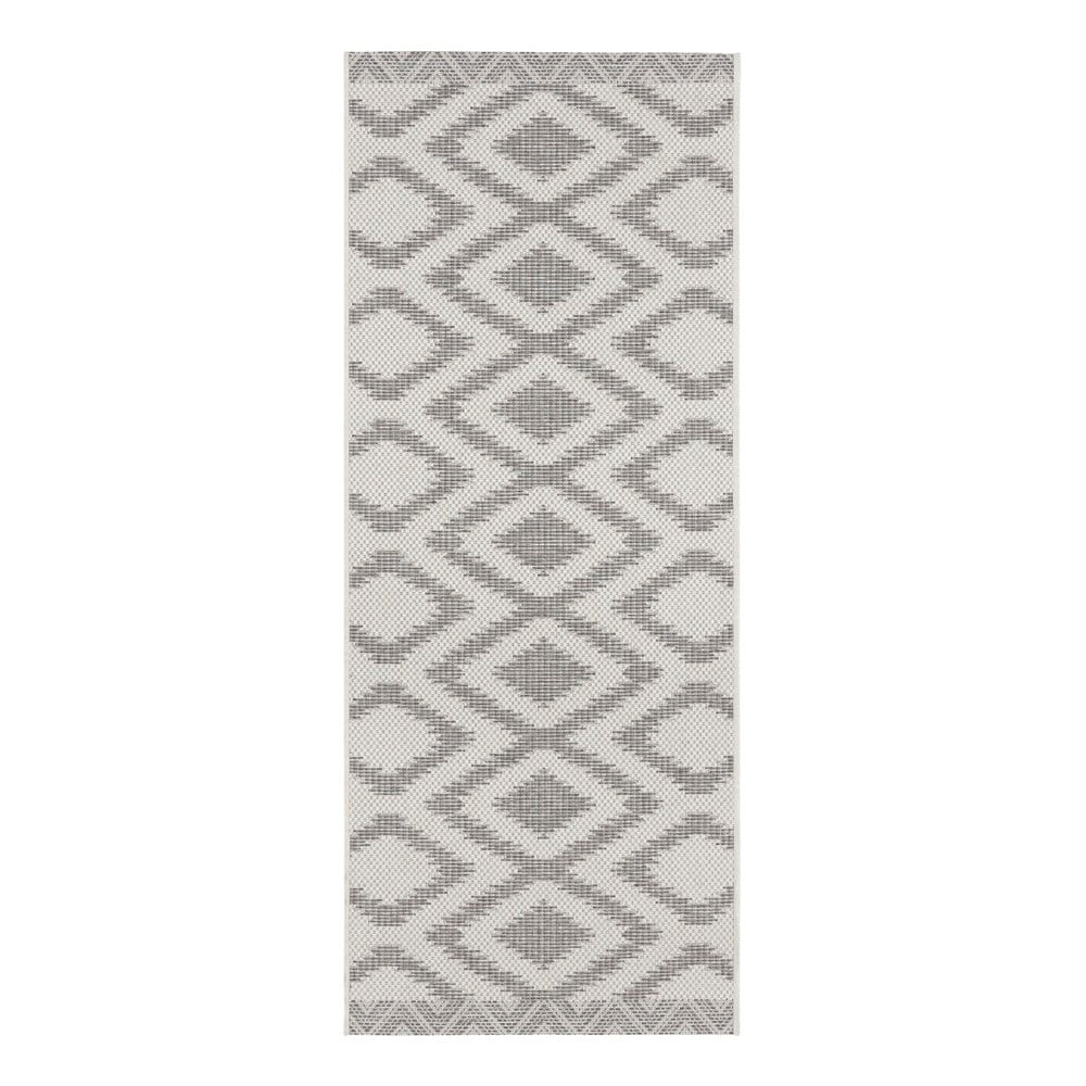 Sivo-krémový vonkajší koberec NORTHRUGS Isle 70 x 200 cm