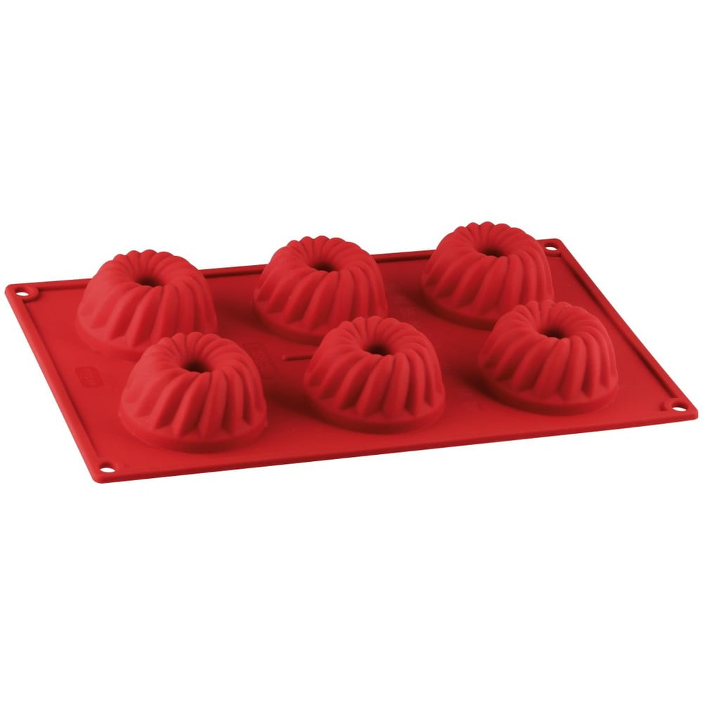 Červená silikónová forma na 6 mini báboviek Dr Oetker Flexxibel Love