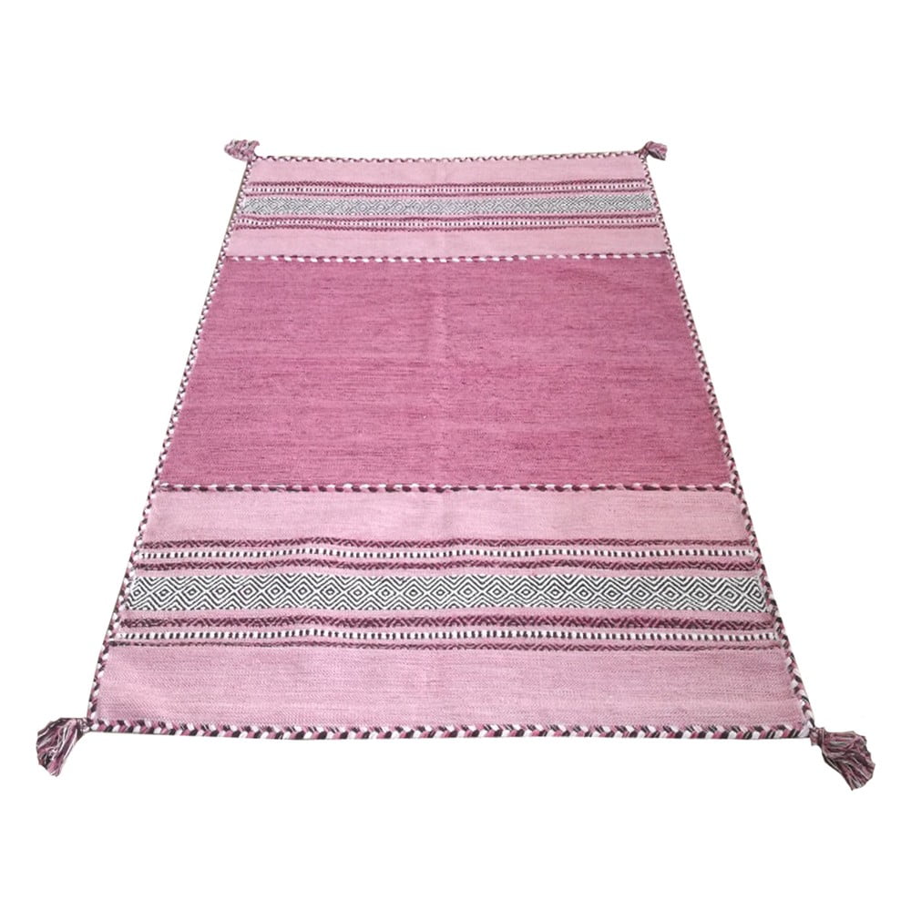 Ružový bavlnený koberec Webtappeti Antique Kilim 160 x 230 cm