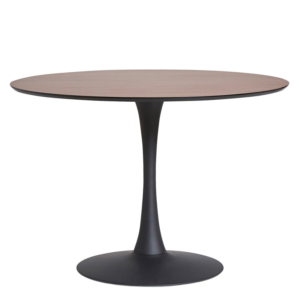 Okrúhly jedálenský stôl s doskou v orechovom dekóre Marckeric Oda ⌀ 110 cm