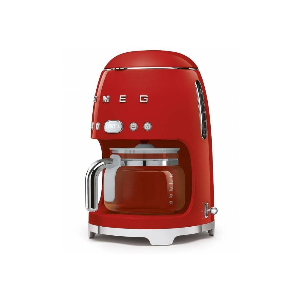 Červený kávovar na filtrovanú kávu SMEG 50s Retro