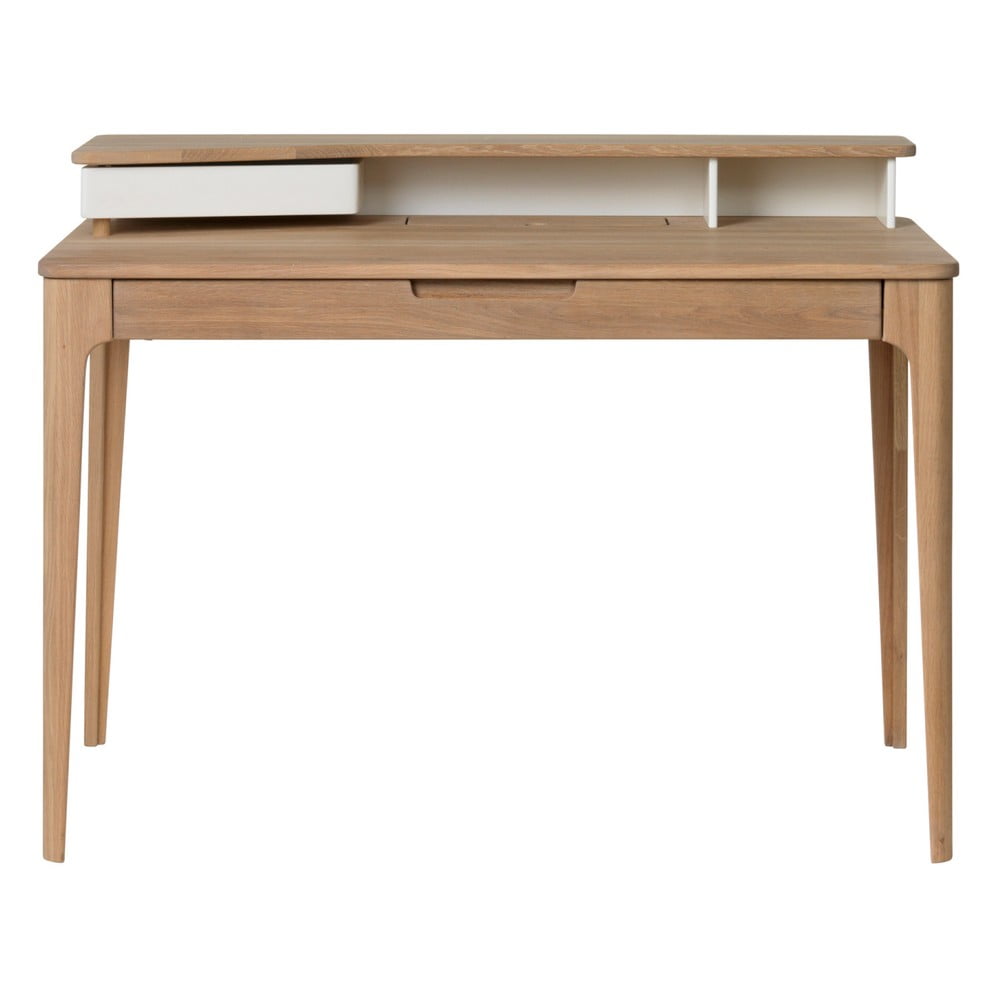 Písací stôl z dreva bieleho duba Unique Furniture Amalfi 120 x 60 cm
