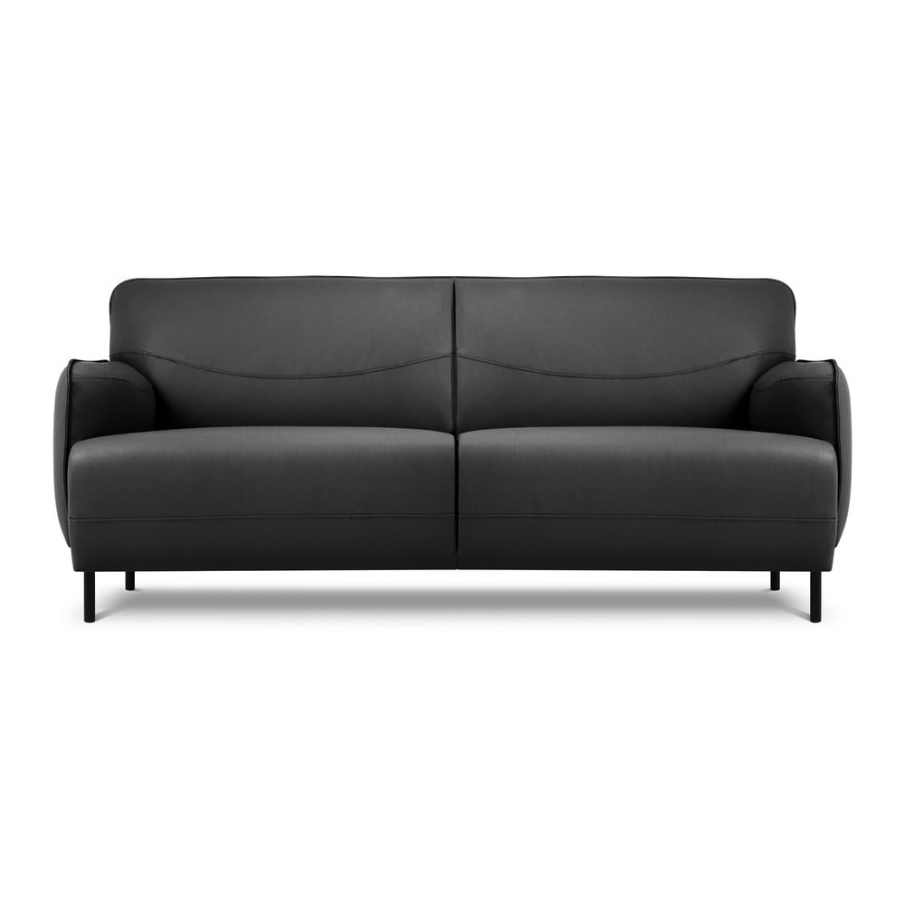 Tmavosivá kožená pohovka Windsor  Co Sofas Neso 175 x 90 cm
