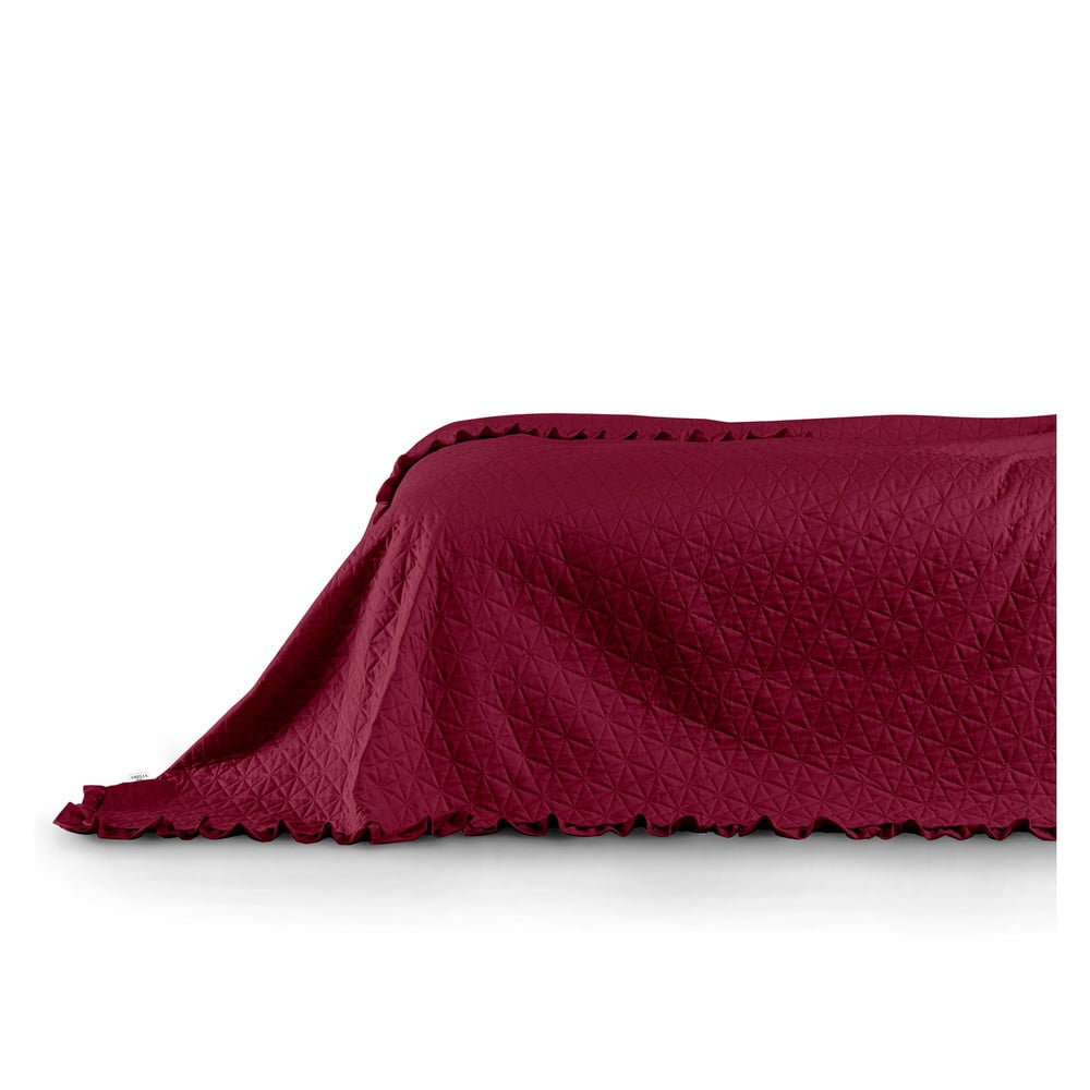 Červený pléd cez posteľ AmeliaHome Tilia 220 x 240 cm