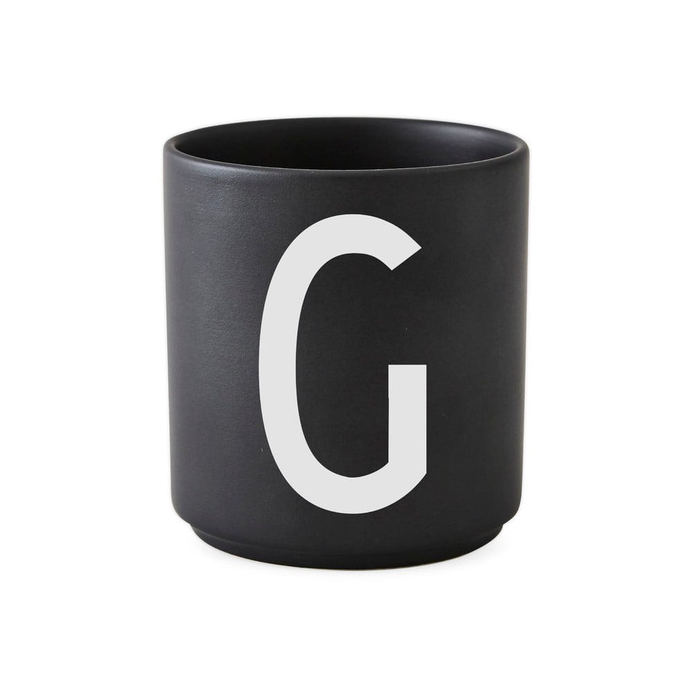 Čierny porcelánový hrnček Design Letters Alphabet G 250 ml
