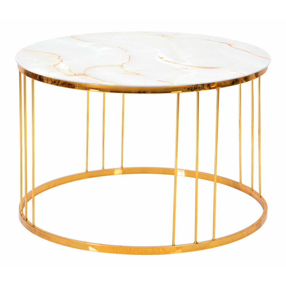 Konferenčný stolík v zlatej farbe Mauro Ferretti Simple Paris ⌀ 70 cm