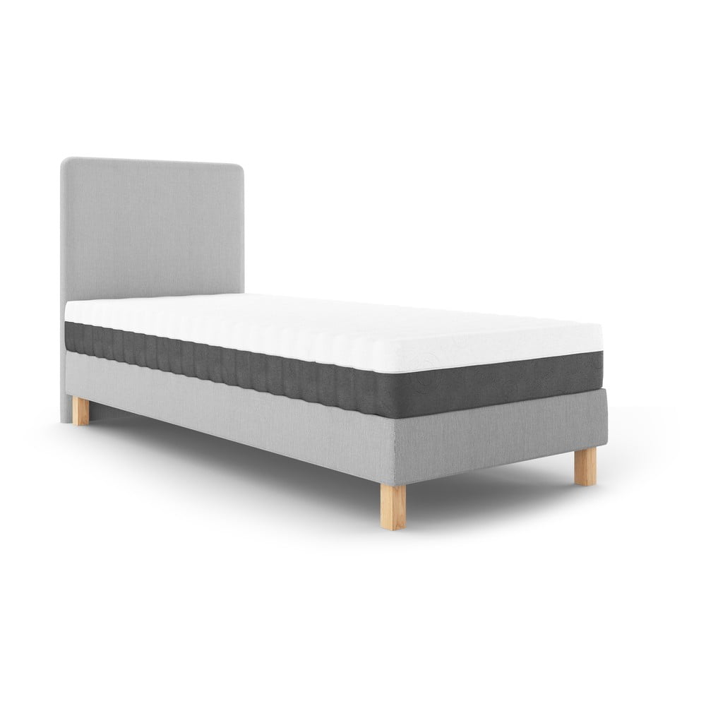 Svetlosivá jednolôžková posteľ Mazzini Sofas Lotus 90 x 200 cm