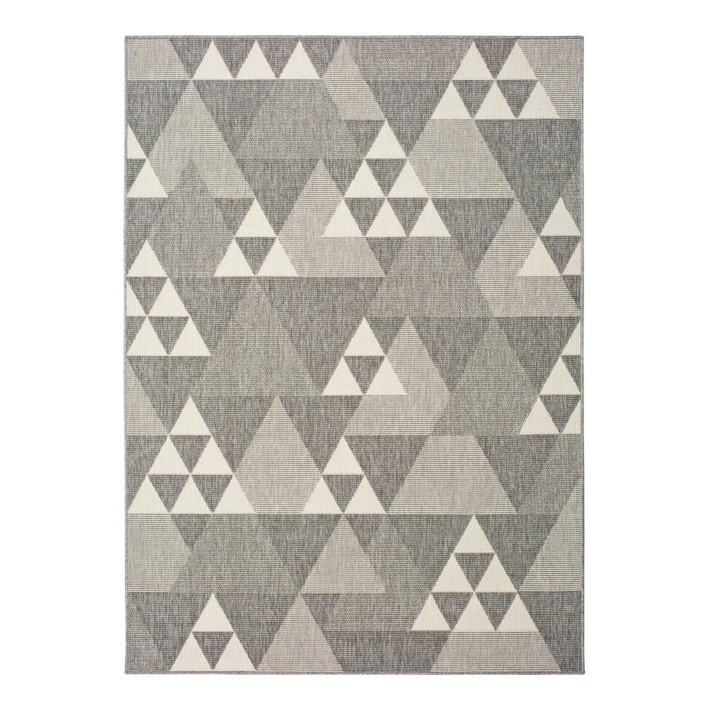 Sivý vonkajší koberec Universal Clhoe Triangles 80 x 150 cm