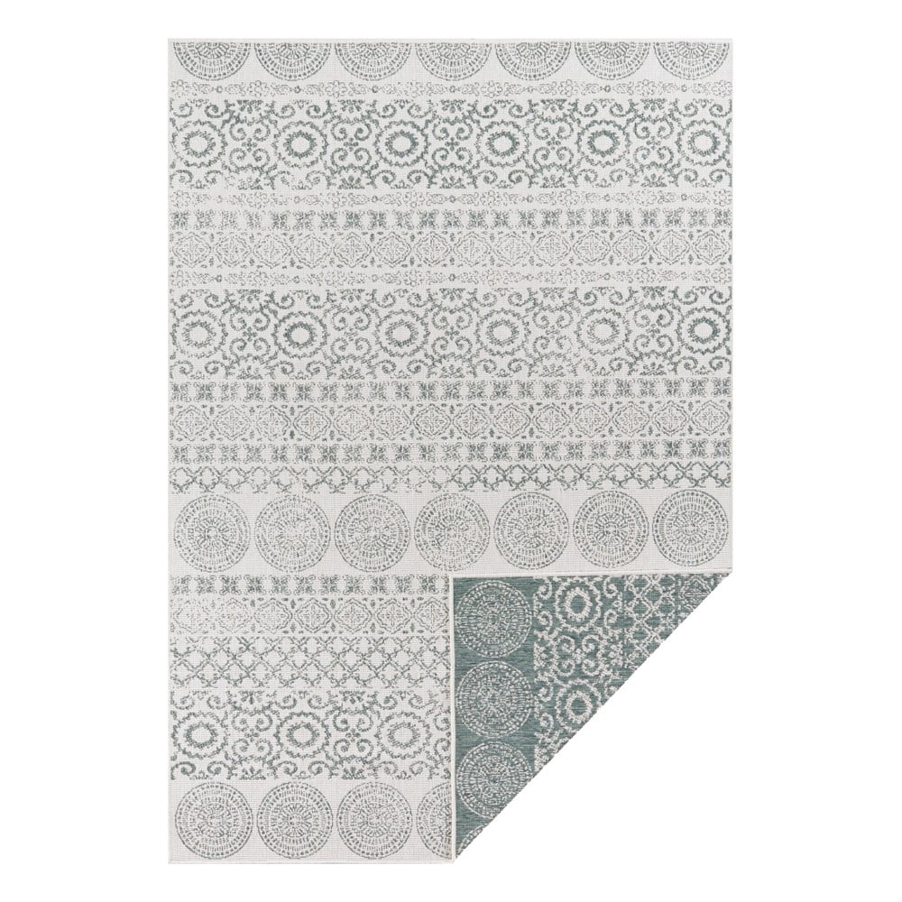 Zeleno-biely vonkajší koberec Ragami Circle 200 x 290 cm