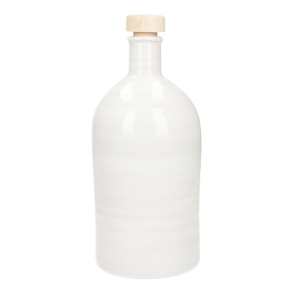 Biela keramická fľaša na olej Brandani Maiolica 500 ml