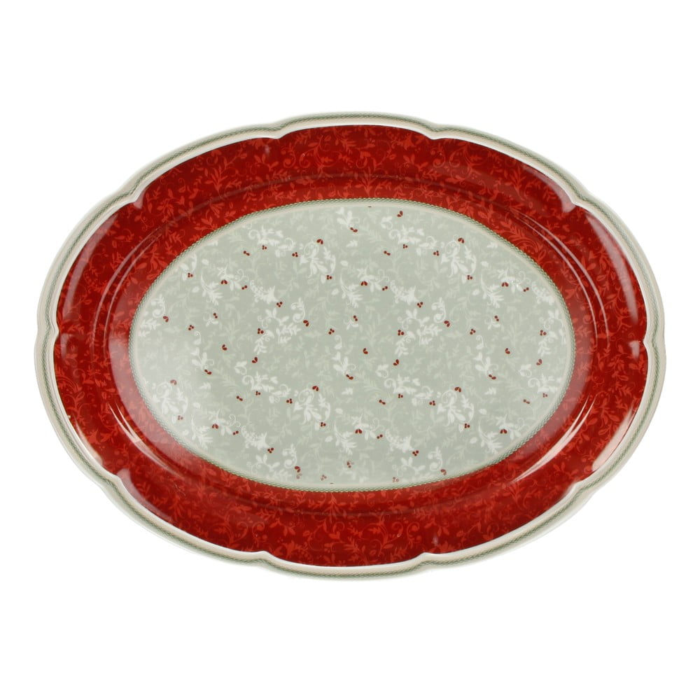Porcelánový tanier s vianočným motívom Brandani Connubio dĺžka 40 cm