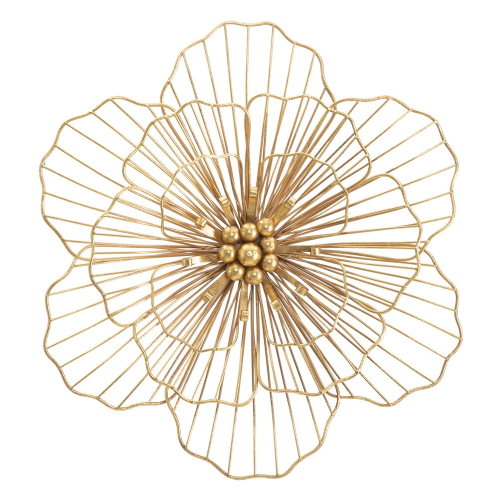 Nástenná dekorácia v zlatej farbe Mauro Ferretti Flower Stick 45 × 42 cm