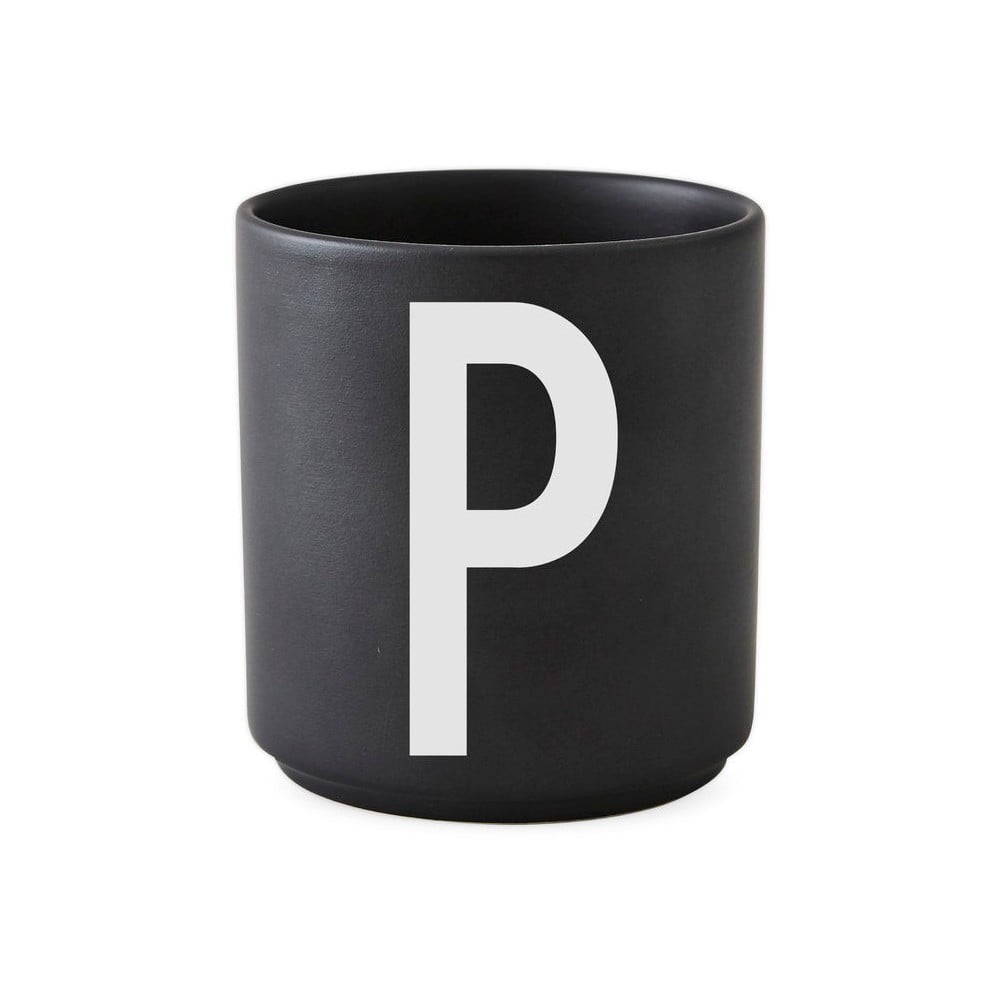 Čierny porcelánový hrnček Design Letters Alphabet P 250 ml