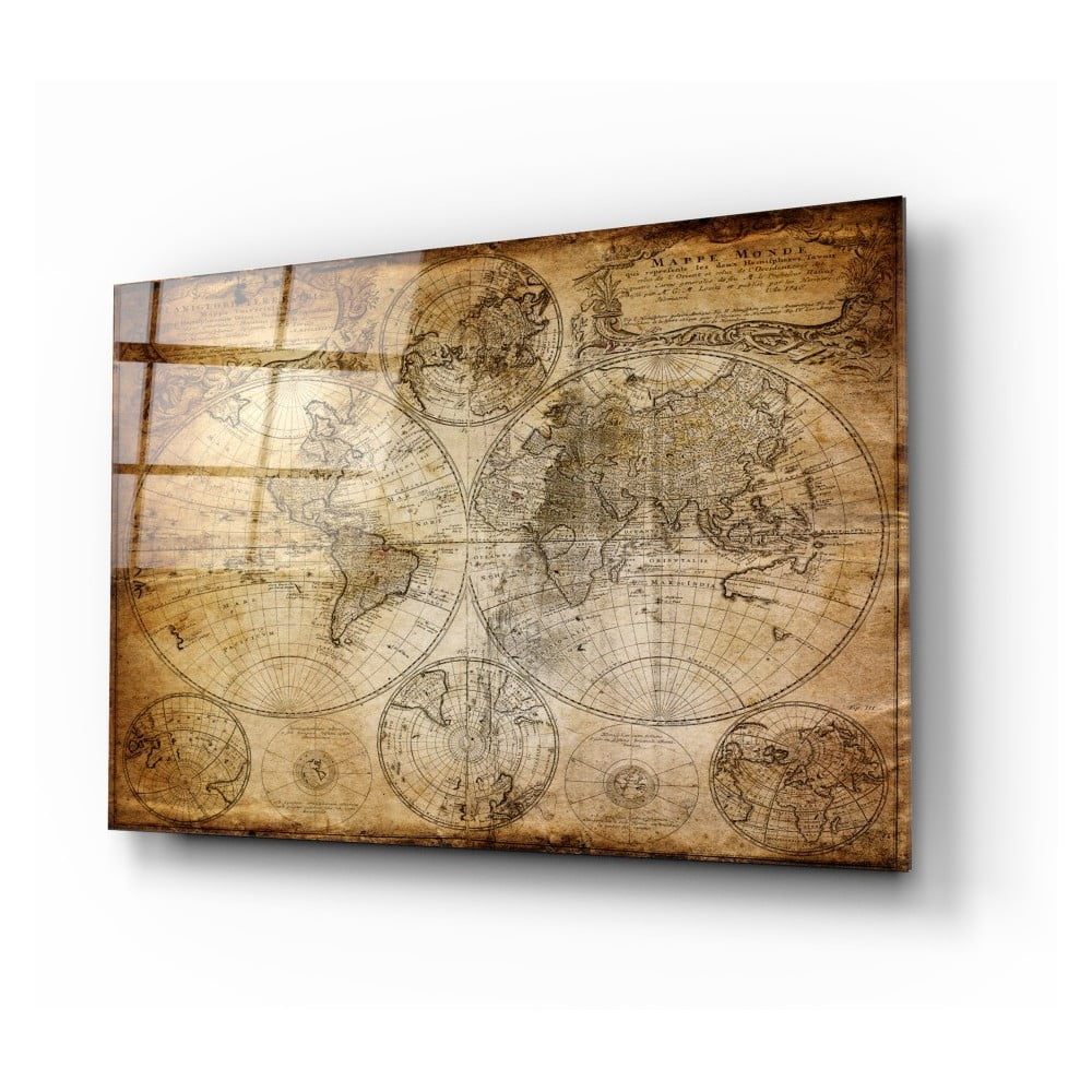 Sklenený obraz Insigne World Map 110 x 70 cm