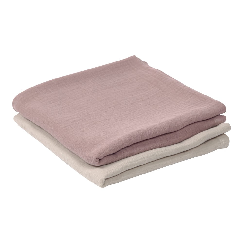 Súprava 2 detských uterákov z organickej bavlny Kave Home Hilen Pink 87 x 87 cm