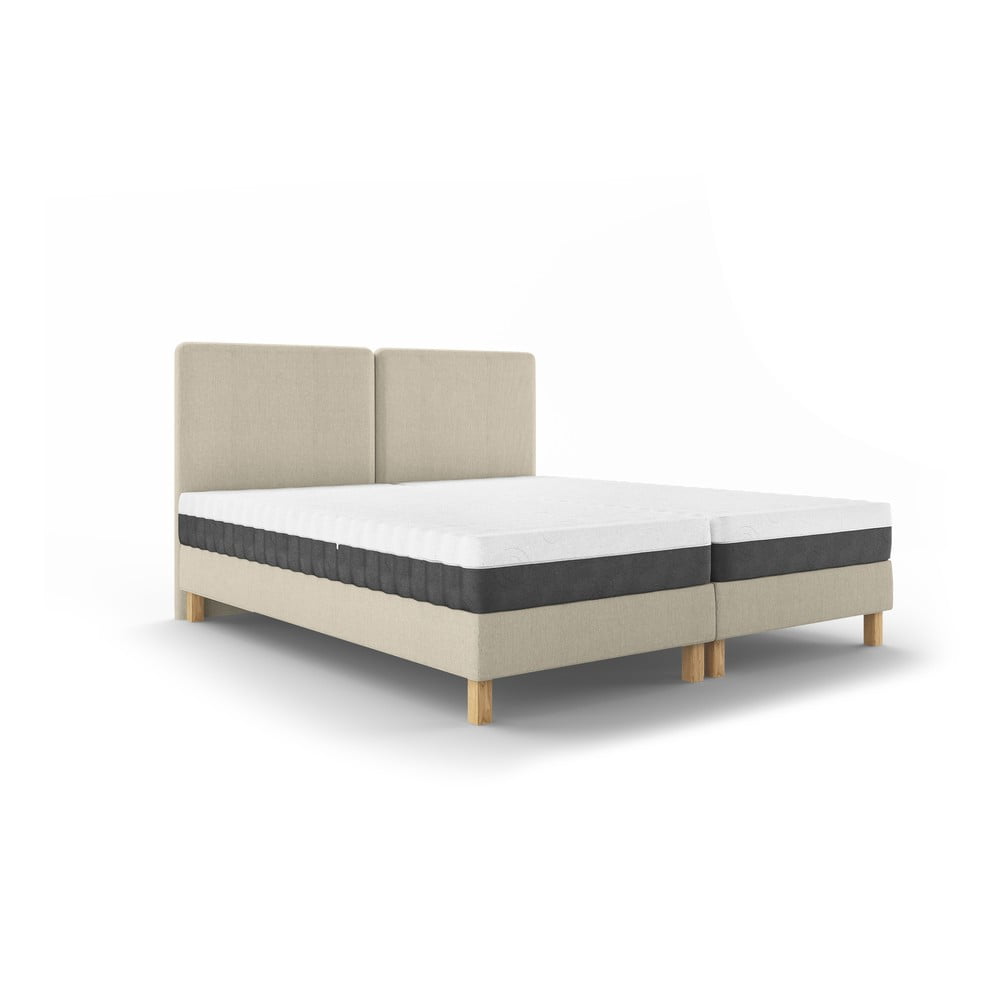 Béžová dvojlôžková posteľ Mazzini Beds Lotus 160 x 200 cm
