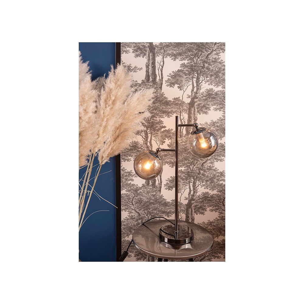 Stolová lampa v striebornej farbe Leitmotiv Shimmer výška 64 cm