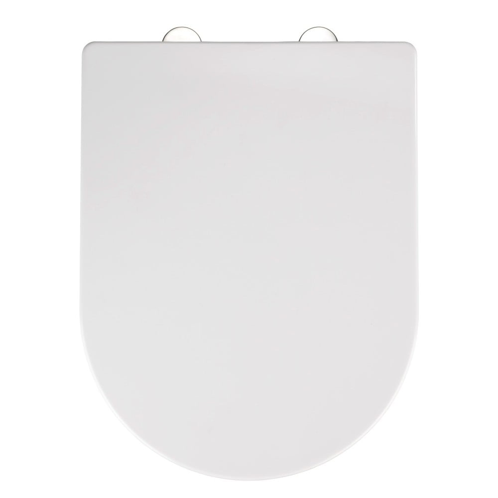 Biele WC sedadlo s jednoduchým zatváraním Wenko Calla 47 × 355 cm
